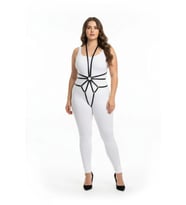Büyük Beden Kadın Deri Harness Full Body Halka Detaylı Harness