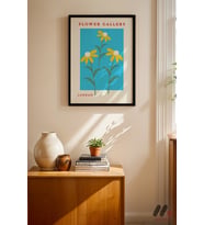 Flower Gallery London Posteri, Siyah Çerçeveli Duvar Tablosu - Modern Ev Dekorasyonu