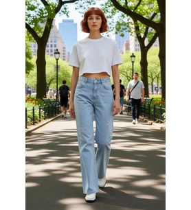 Kadın Açık Çiçek Nakışlı Wide Leg Jean Pantolon Fonksiyonel Dayanıklı Kaliteli Konforlu Şık