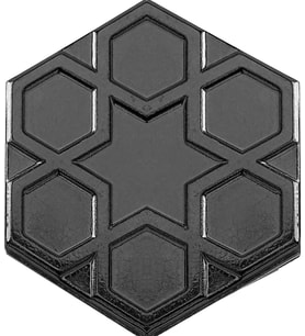 Armada Çini 15x17 Cm Rölyefli Yıldız Metalik Altıgen Seramik