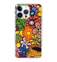 PrintiFy Apple  iPhone 14 Pro ile Uyumlu 1mm Slim Fit Retro Renkler 2 Baskılı Şeffaf  Kılıf