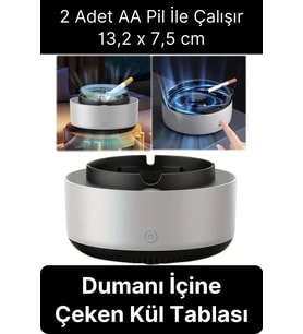 Dumanı İçine Çeken Kül Tablası, Akıllı Hava Temizleyici ve Filtreli