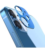 İPhone 12 3D Metal Kamera Koruyucu Metal Lens (Mavi)