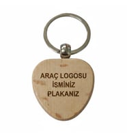 Kişiye Özel Kalp Ahşap Anahtarlık – Araç Logosu, İsim ve Plaka Yazılı Lazer Gravür Anahtarlık – Özel Tasarım Araç Anahtarlığı