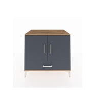 Kronos Şifonyer 2 Raflı Tek Çekmeceli 2 Kapaklı 88x59x80 Çam-Antrasit