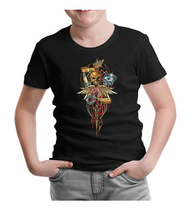 Motosiklet - Heartbeat Siyah Çocuk Tshirt