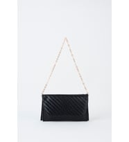 Kadın Siyah Zarf Hasır Örgü Tasarım 2 Bölmeli Mini Zincir Askılı Çıt Çıt Kapama Clutch Ve El Çantası