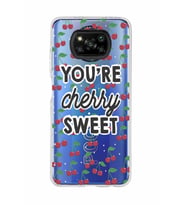 Poco X3 NFC Uyumlu Kiraz Desenli Şeffaf Telefon Kılıfı