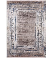 Gri Halı Modern Geometrik Desenli Dijital Baskı Yıkanabilir Kaymaz Tabanlı Dekoratif Salon Halısı