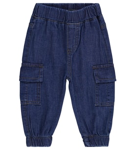 Civil Baby Kargo Cepli İnce Kot 6-18 Ay Pantolon - Mavi