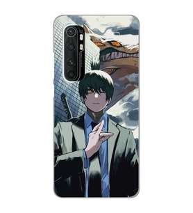 Xiaomi Mi Note 10 LITE Uyumlu Chainsaw Man Tasarımlı Şeffaf Telefon Kılıfı