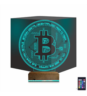 Luvivia Crypto Bitcoin Btc 3D Lamba - Masa Gece Lambası