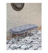 Ufo Oturak Bench - Krom Kaplama Telli Ayak - Oturak - Bench - Puf - Yatak Ucu Pufu Gri Renk 100 x 50 Boyut/Ebat (Çok Renkli)