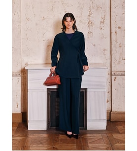 LCW Modest Lacivert Kruvaze Yaka Modal Karışımlı Kadın Kimono