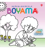 Değerlerimizle Boyama Kitabı Sevgi Saygı Dürüstlük