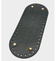 Angel Çanta Aksesuar Suni Deri Siyah Renk 30X12 cm Oval Çanta Tabanı (Light Gold Aparatlı)
