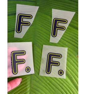 5X4 CM 4 ADET ÜTÜ İLE YAPIŞAN F HARFİ TRANSFER BASKI ARMA (Lacivert)