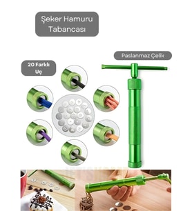 Pasta Desen Tabancası Paslanmaz Çelik Şeker Hamuru Tabancası
