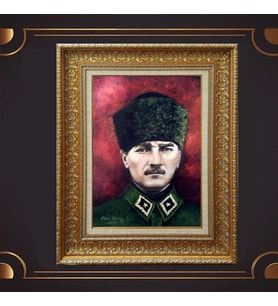 ÖZEL SERİ ALTIN VARAKLI ATATÜRK TABLO S1003