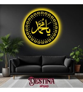 Destina Ahşap Led Tablo (Sarı)