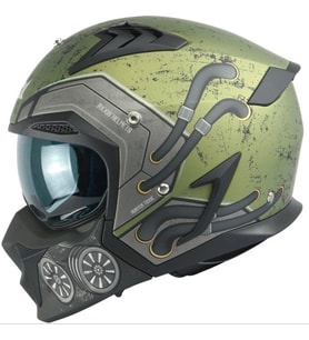 Motosiklet Kaskı Hunter SV Toxic C6 Mat Yeşil Sport Moduler Kask Off-Road