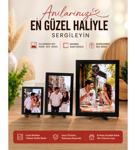 Üçlü Ahşap MDF Fotoğraf Çerçevesi