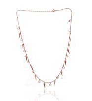 Zirkon Taşlı Çivi Model Rose Kaplama Gümüş Kadın Kolye 201023827