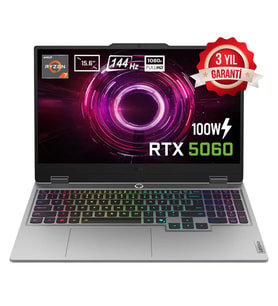 Lenovo LOQ 15AHP10 AMD Ryzen 7 250 16GB DDR5 1TB SSD RTX5060 8GB 100W 15.6 inç Full HD 144Hz IPS FreeDos Gaming Laptop (83JG008UTR)