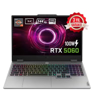 Lenovo LOQ 15AHP10 AMD Ryzen 7 250 16GB DDR5 1TB SSD RTX5060 8GB 100W 15.6 inç Full HD 144Hz IPS FreeDos Gaming Laptop (83JG008UTR)