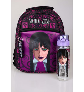 YENİ SEZON LİSANSLI WEDNESDAY OKUL ÇANTASI VE 700 ML TRITAN MATARA 2'LİSİ
