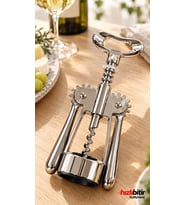 Professional Metal Krom Lüx Tirbüşon Şarap Şişe Açacağı Türbişon Tirbişon