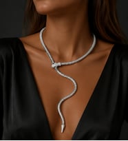 Mıknatıslı Yılan Model Taş Detaylı Kolye
