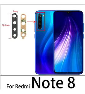 Tkgz Xiaomi Redmi NOTE 8 Arka Kamera Camı Lens Yapışkanlı