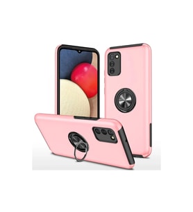 Samsung Galaxy A02S Kılıf Elit Yüzüklü Kapak - Pembe