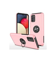Samsung Galaxy A02S Kılıf Elit Yüzüklü Kapak - Pembe