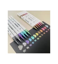 Fırça Uçlu Metalik Akrilik Marker, Profesyonel Kalem Seti, 10’lu Set (Karışık)