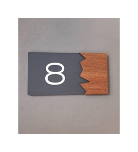Wooden Serisi Pleksi Kapı Numarası