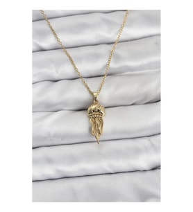 Mey İthalat® 316L Çelik Zincir Gold Renk Deniz Anası Model Zirkon Taşlı Kadın Kolye
