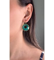 Kadir Jewellery 22 Ayar Altın Kaplama Kadın Taşlı Küpe -El İşçiliği Ve Hipoalerjenik Küpe