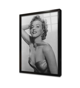 Marliyn Monroe Siyah Beyaz Çerçeveli Cam Tablo