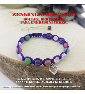 Vaoov 925 Ayar Gümüş Doğal Taşlı Zenginlik Bilekliği