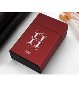 BK Gift Kişiye Özel İsimli Tarihli Kırmızı Metal Sigara Tabakası-1, Arkadaşa Hediye, Babaya Hediye, Metal Sigara Kutusu