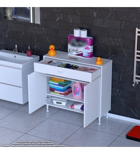 Modilayn EMİR 95 x 88 x 32,5 cm 1 Çekmece 2 Kapak 2 Raf 3 Bölme Çok Amaçlı Banyo & Mutfak Dolabı