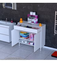Modilayn EMİR 95 x 88 x 32,5 cm 1 Çekmece 2 Kapak 2 Raf 3 Bölme Çok Amaçlı Banyo & Mutfak Dolabı