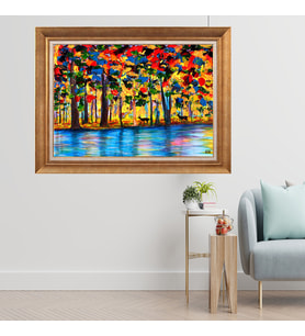 Altın Paspartulu Çerçeveli Tablo CV863 (Gold)