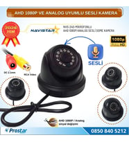 Mikrofonlu AHD 1080P ve Analog Pal Çevrilebilir Plastik Mini Dome Araç Kamerası