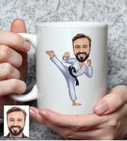 Kişiye Özel Karateci Tasarımlı Karikatürlü Kupa Bardak
