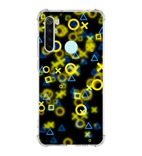 Xiaomi Redmi Note 8 Köşe Korumalı Antişok Kapak Semboller Tasarımlı Şeffaf Silikon Kılıf