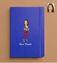Kişiye Özel Kadın Model 13x21 Mavi Defter-34