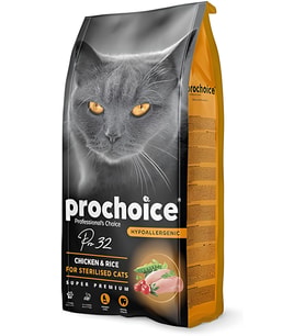 Pro Choice 32 Tavuklu & Pirinçli Düşük Tahıllı Kısırlaştırılmış Yetişkin Kedi Maması 15 kg